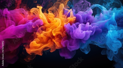 Dive into the unknown! Witness thick smoke on a black background, an abstract masterpiece