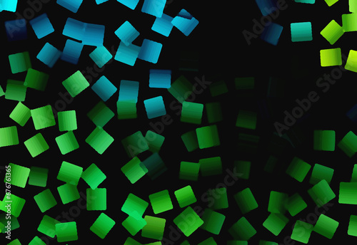 Background of green and blue squares with a tile effect