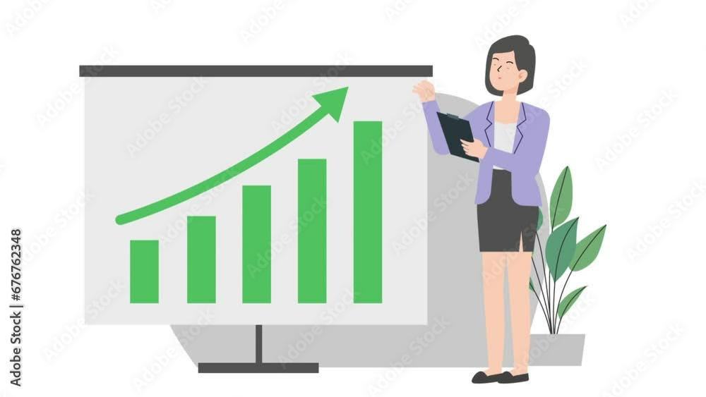 Woman with growth chart