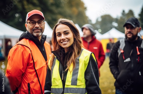 people helping at an event as volunteers
