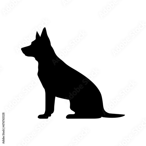 Sitting dog silhouette vector icon