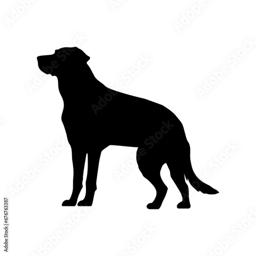 Standing dog silhouette vector icon