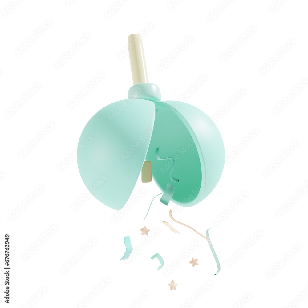 confetti ball happy new year icon 3d illustration confetti ball happy new year icon 3d illustration