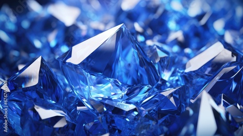 "Dive into artistry! Behold an abstract blue crystal refraction background.