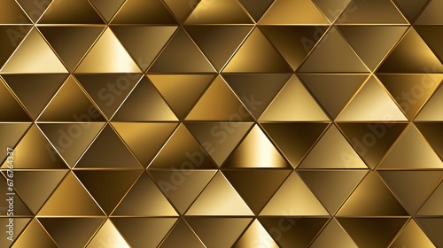 Dynamic Pattern of gold Triangles. Futuristic Wallpaper