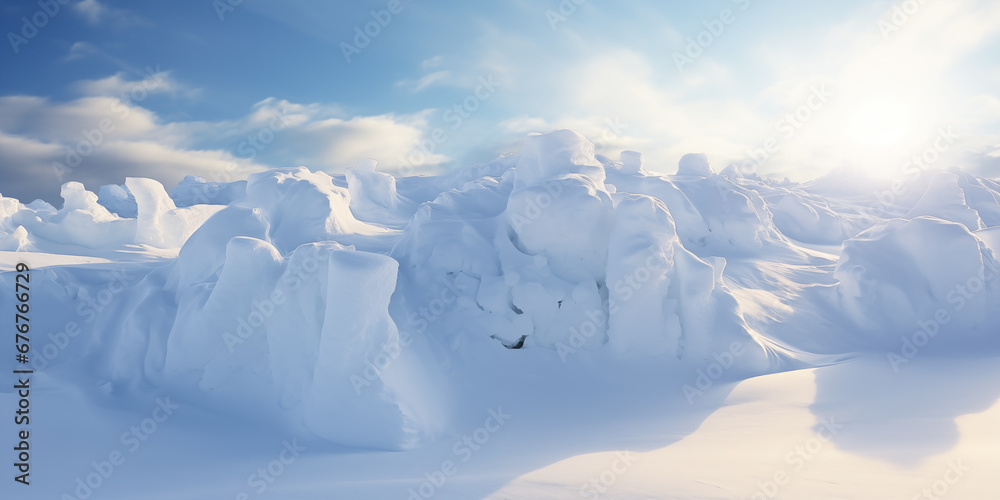 winter landscape with snowy configurations