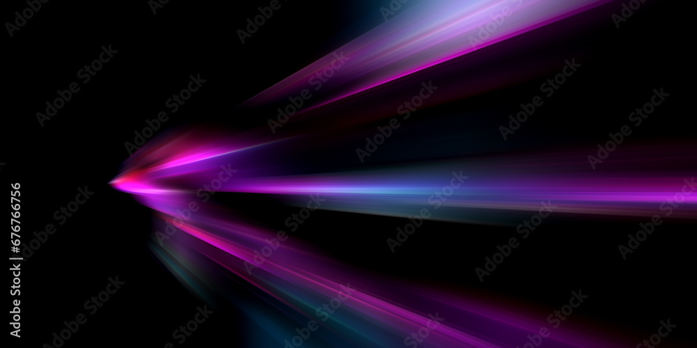 Abstract neon light rays background. A Colorful Motion Background of City Light Trails. Speed of light in space on dark background Abstract neon light rays background. A Colorful Motion Background of City Light Trails. Speed of light in space on dark background