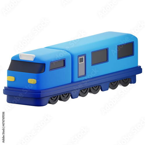 Train 3D Illustration Icon Vehicle Public Transportation 