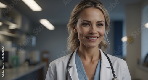 portrait of a smiling woman doctor