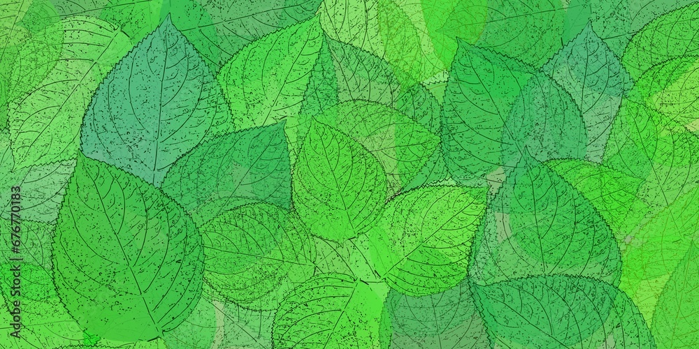 Illustration. Beautiful background of green leaves. For cover, banner and invitation. Botanical jungle illustrated for banner, prints, decor. Illustration. Beautiful background of green leaves. For cover, banner and invitation. Botanical jungle illustrated for banner, prints, decor.