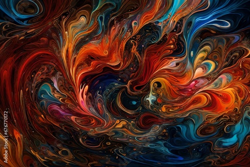 abstract fractal background with fire