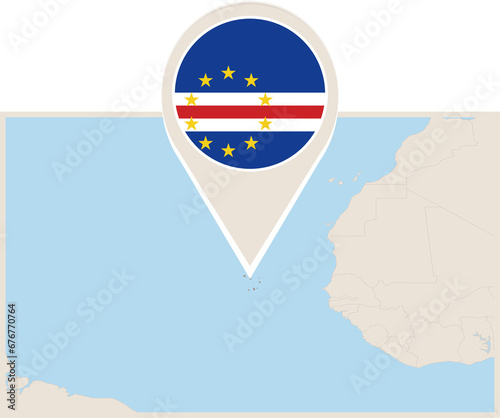 Map and flag of Cape Verde photo