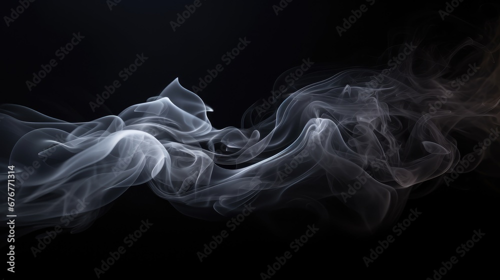 Ethereal elegance! Rectangular smoke cloud background, isolated on black. Invest in stocks capturing the essence of atmospheric beauty and abstract design.