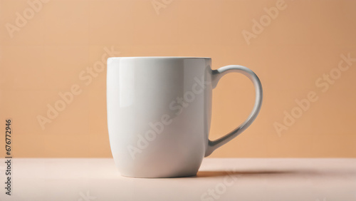 white mug on the table , mockup design