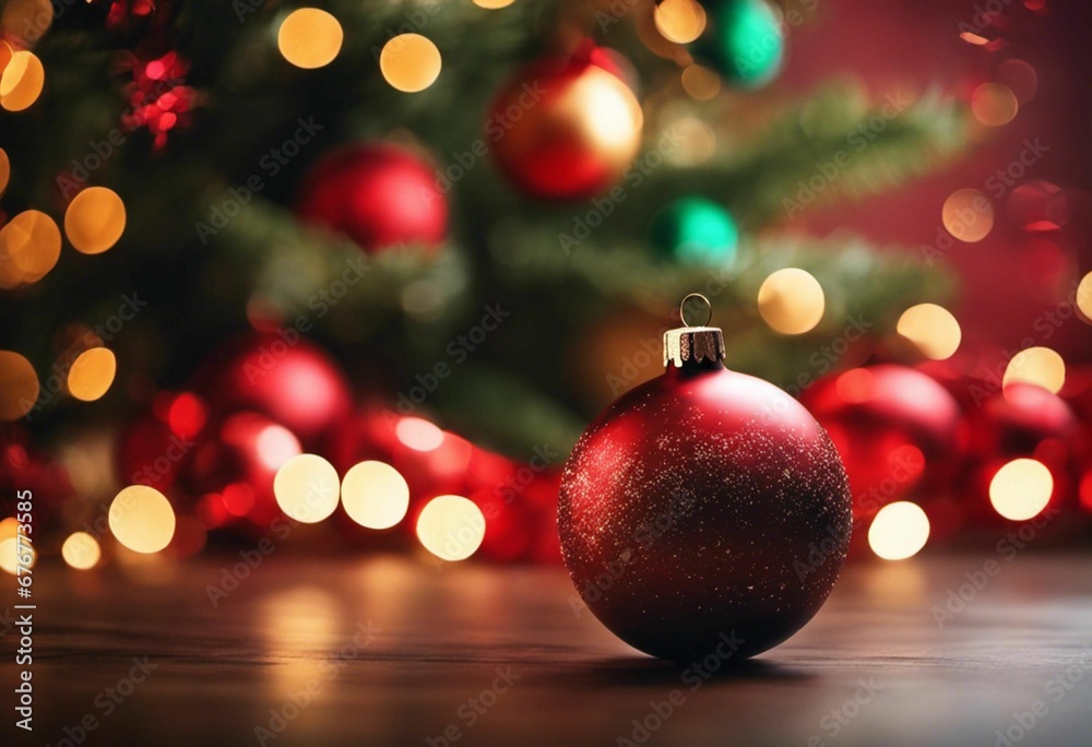 AI illustration of a festive Christmas scene of a decorated tree with colorful ornaments AI illustration of a festive Christmas scene of a decorated tree with colorful ornaments