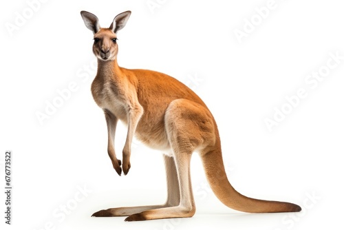 Red kangaroo isolated on white background