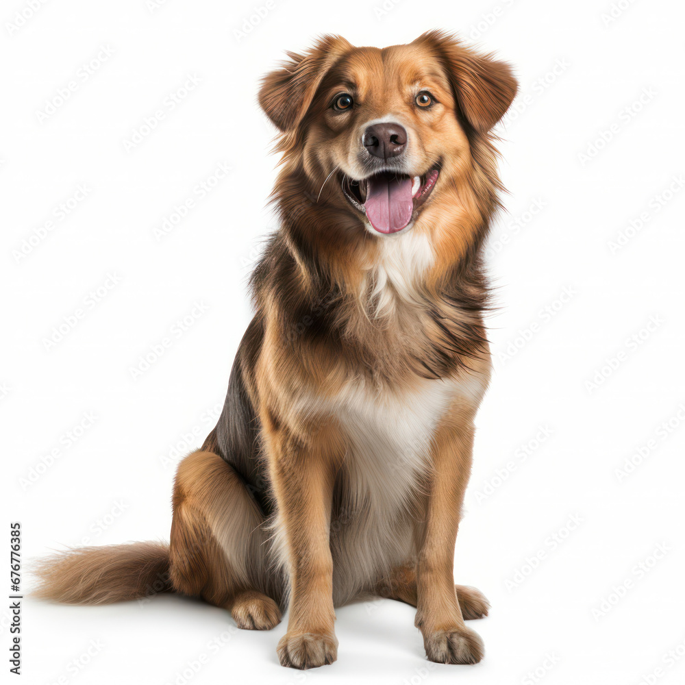 Adorable Brown Dog Isolated on White Background