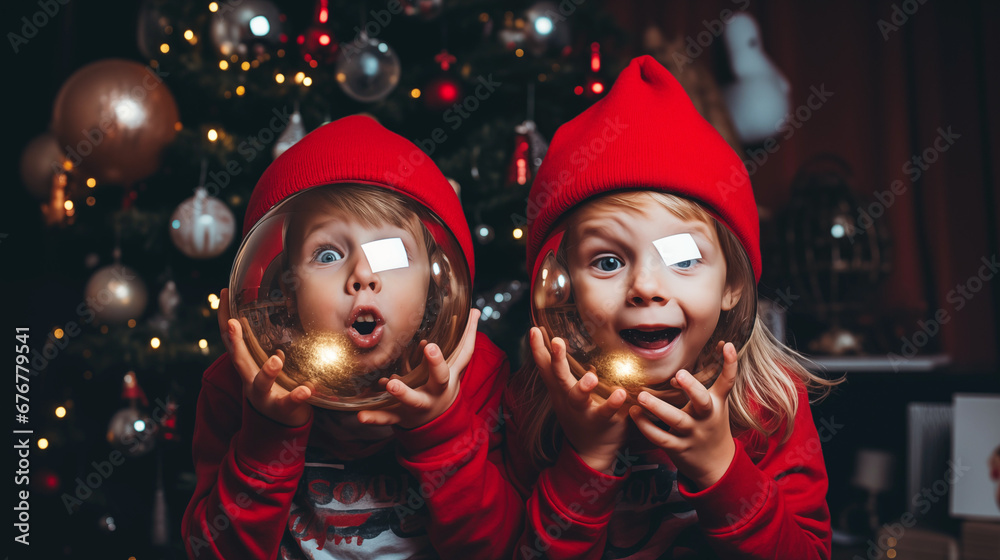 Enfants de noël - Illustration de Noël - Hiver et fête de saison Enfants de noël - Illustration de Noël - Hiver et fête de saison