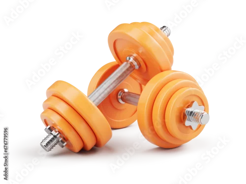 Panel kuchenny z motywem Pair of gym dumbbells isolated on white background