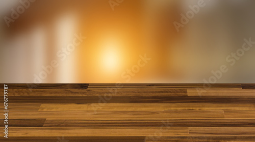 Public female restroom. 3D rendering., Background with empty wooden table. Flooring.
