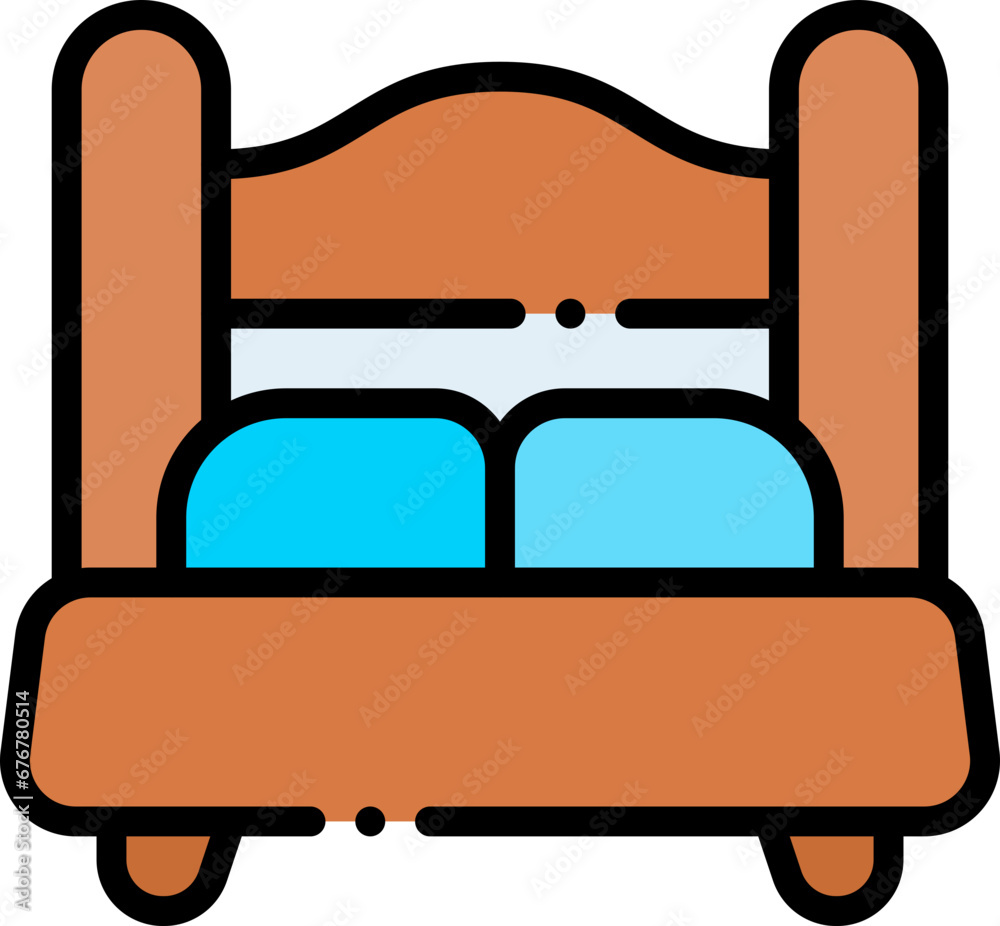 Vector Icon bed, Bedroom, Sleep, Double Bed, Furniture, rest Vector Icon bed, Bedroom, Sleep, Double Bed, Furniture, rest