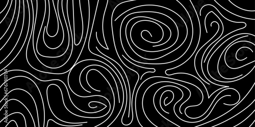 Abstract black and white hand-drawn doodle design with chaotic lines. Bright monochrome vector illustration for wallpapers, backgrounds, backdrops, cards, business, banners, textile