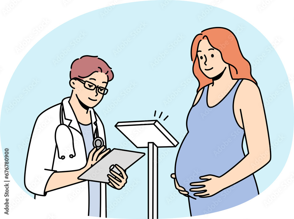 Doctor examine pregnant woman in hospital Doctor examine pregnant woman in hospital