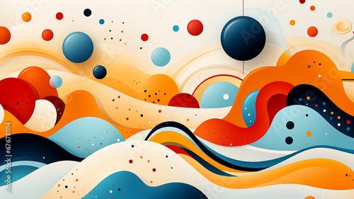 Abstract geometric illustration with bright color