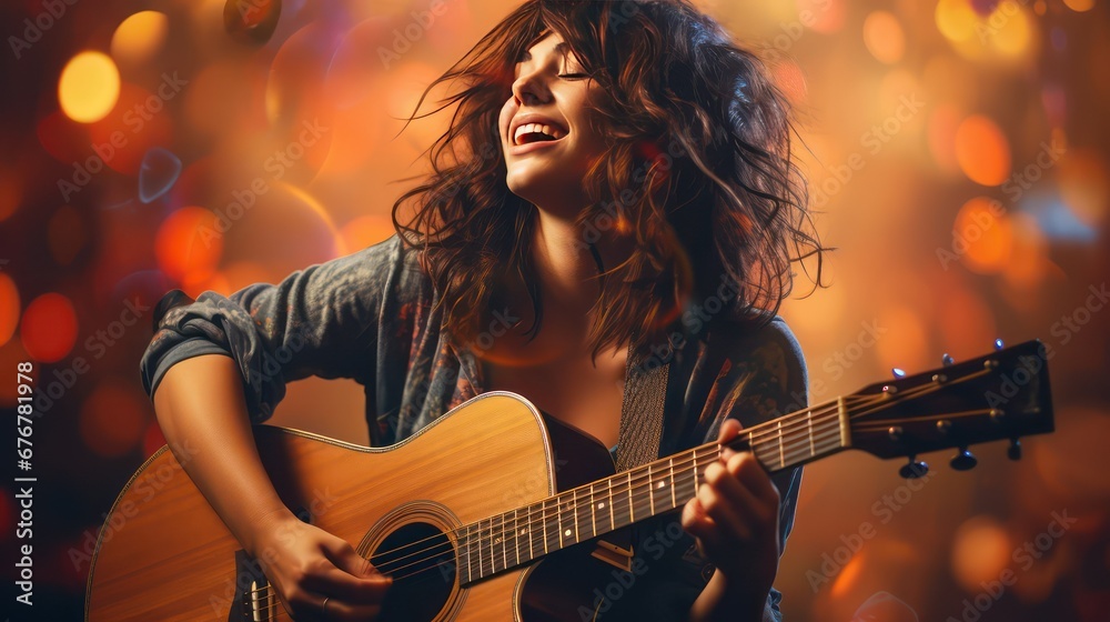 Obraz premium man playing guitar