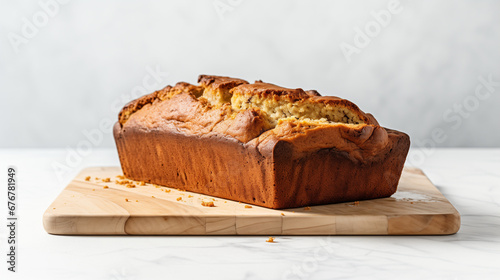 Banana Bread on Isolated White Background photo