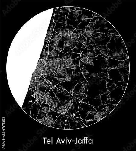 City Map Tel Aviv-Jaffa Israel Asia vector illustration