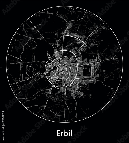 City Map Erbil Iraq Asia vector illustration