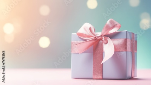 Gift box for christmas for banner pastel color background © Pawadee
