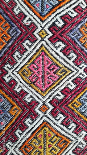 Anatolian hand knitting. Region Anatolia pillow pattern, rug pattern