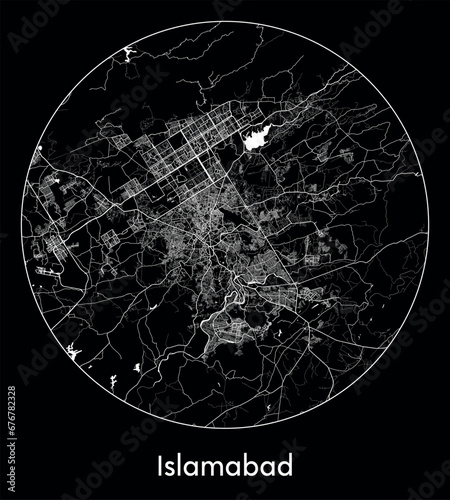 City Map Islamabad Pakistan Asia vector illustration