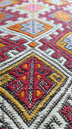 Anatolian hand knitting. Region Anatolia pillow pattern, rug pattern © bektaş