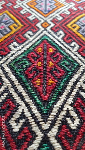 Anatolian hand knitting. Region Anatolia pillow pattern, rug pattern