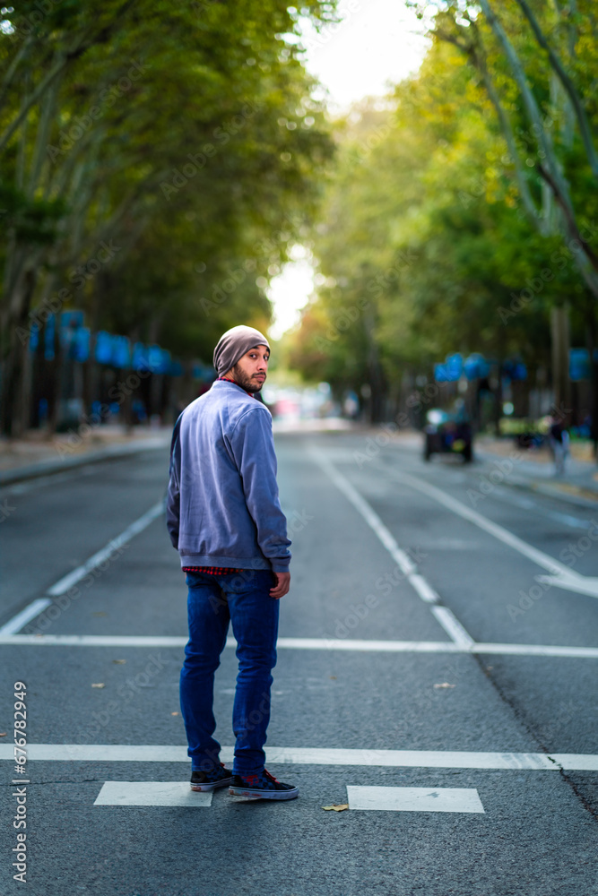 Autumn flair in Madrid: bearded street-smart cowboy. Autumn flair in Madrid: bearded street-smart cowboy.