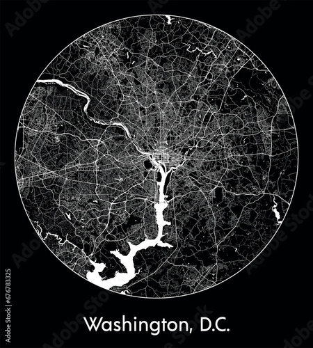 City Map Washington, D.C. United States North America vector illustration