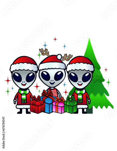 Funny Christmas Alien 
