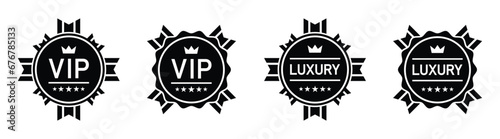 Vip label icon. Luxury set icon, vector illustration