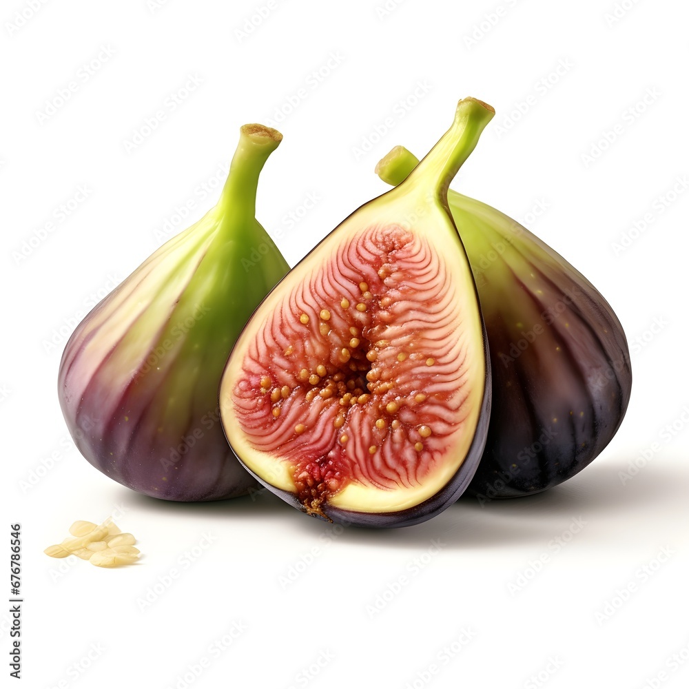 Fresh ripe figs isolated white background AI generated Fresh ripe figs isolated white background AI generated