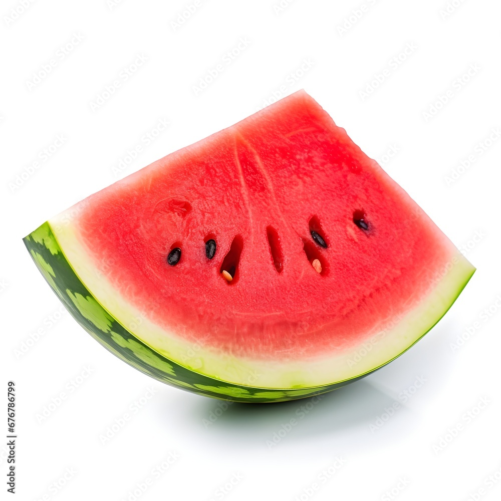 Fresh watermelon slice isolated white background AI generated Fresh watermelon slice isolated white background AI generated