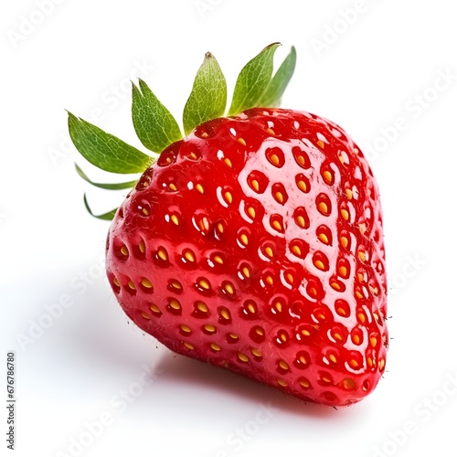 Fresh strawberry isolated white background AI generated