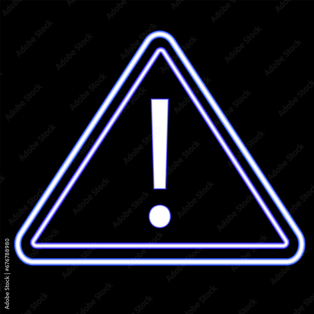 Neon danger sign.
Vector warning sign blue neon. Neon danger sign.
Vector warning sign blue neon.