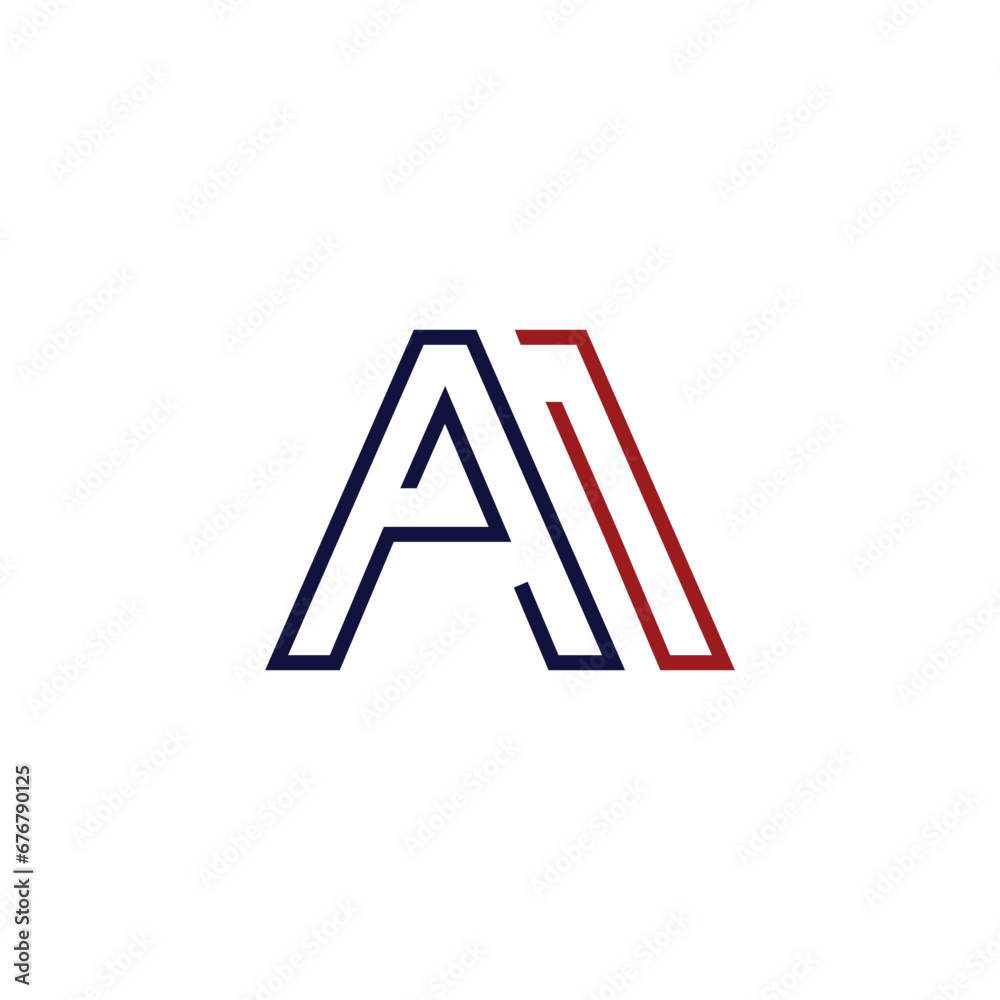 Letter AM initial modern business abstract monogram logo Letter AM initial modern business abstract monogram logo
