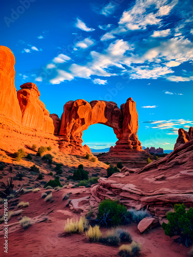 Sunset in Arches National Park, Utah, United States.
