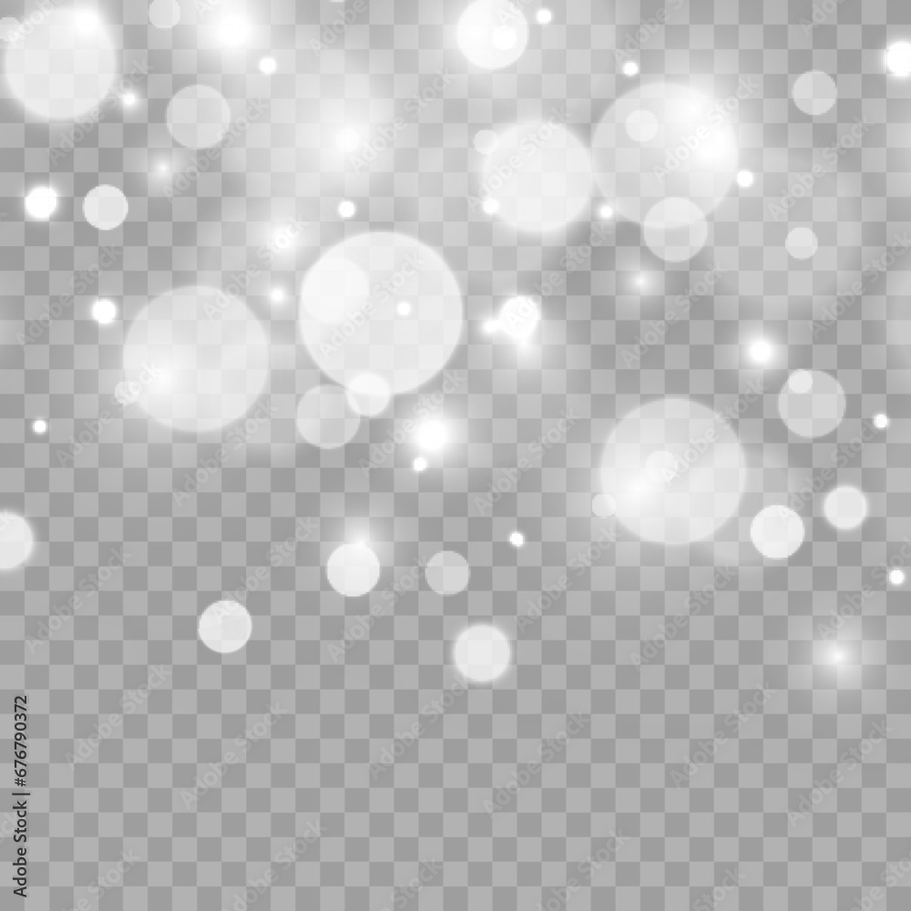 Заголовок	
White sparks and golden stars glitter special light effect. Vector sparkles on transparent background. Christmas abstract pattern. Sparkling magic dust particles	

