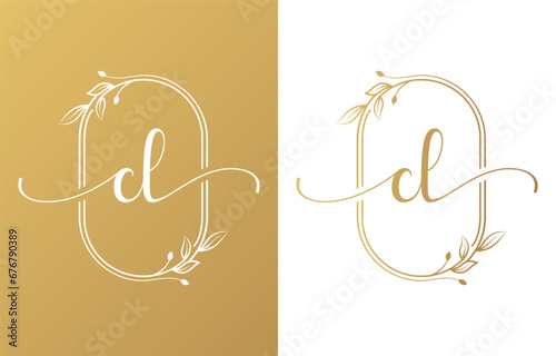 Letter CL Beauty Logo with Flourish Ornament