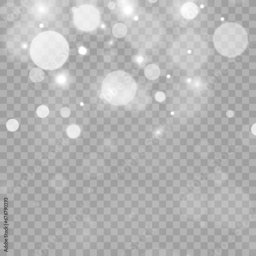 Заголовок White sparks and golden stars glitter special light effect. Vector sparkles on transparent background. Christmas abstract pattern. Sparkling magic dust particles 